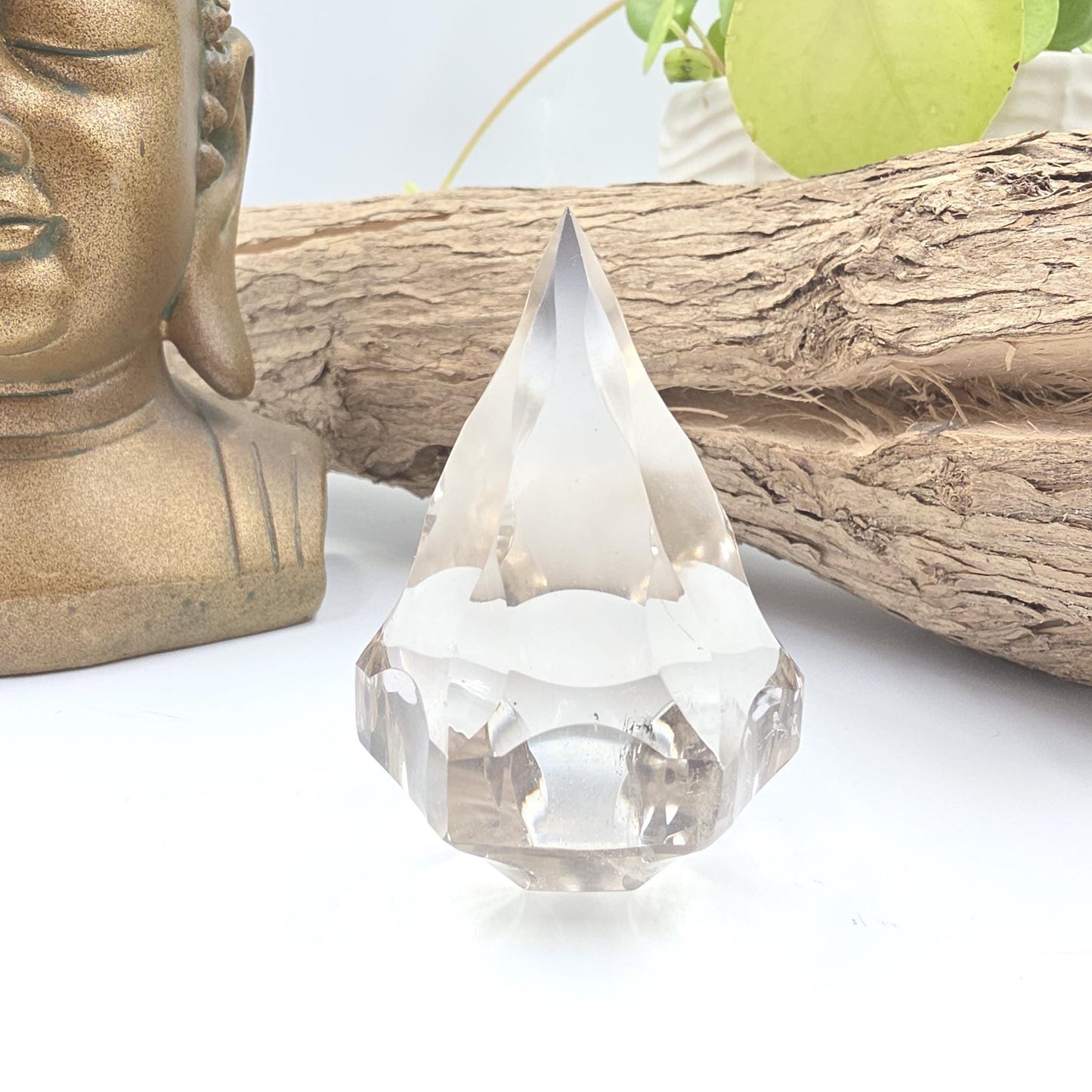 Faceted Clear Quartz Diamond – Energy Amplification, Clarity & Healing Crystal, 125g