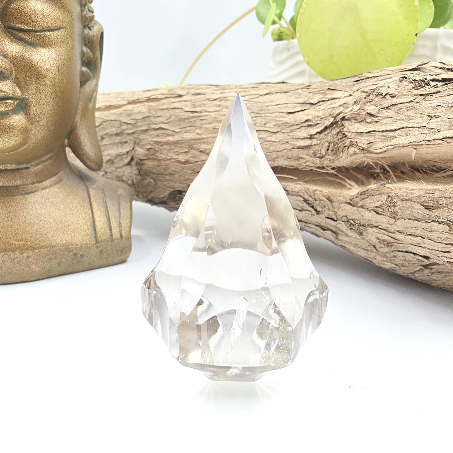 Faceted Clear Quartz Diamond – Energy Amplification, Clarity & Healing Crystal, 125g