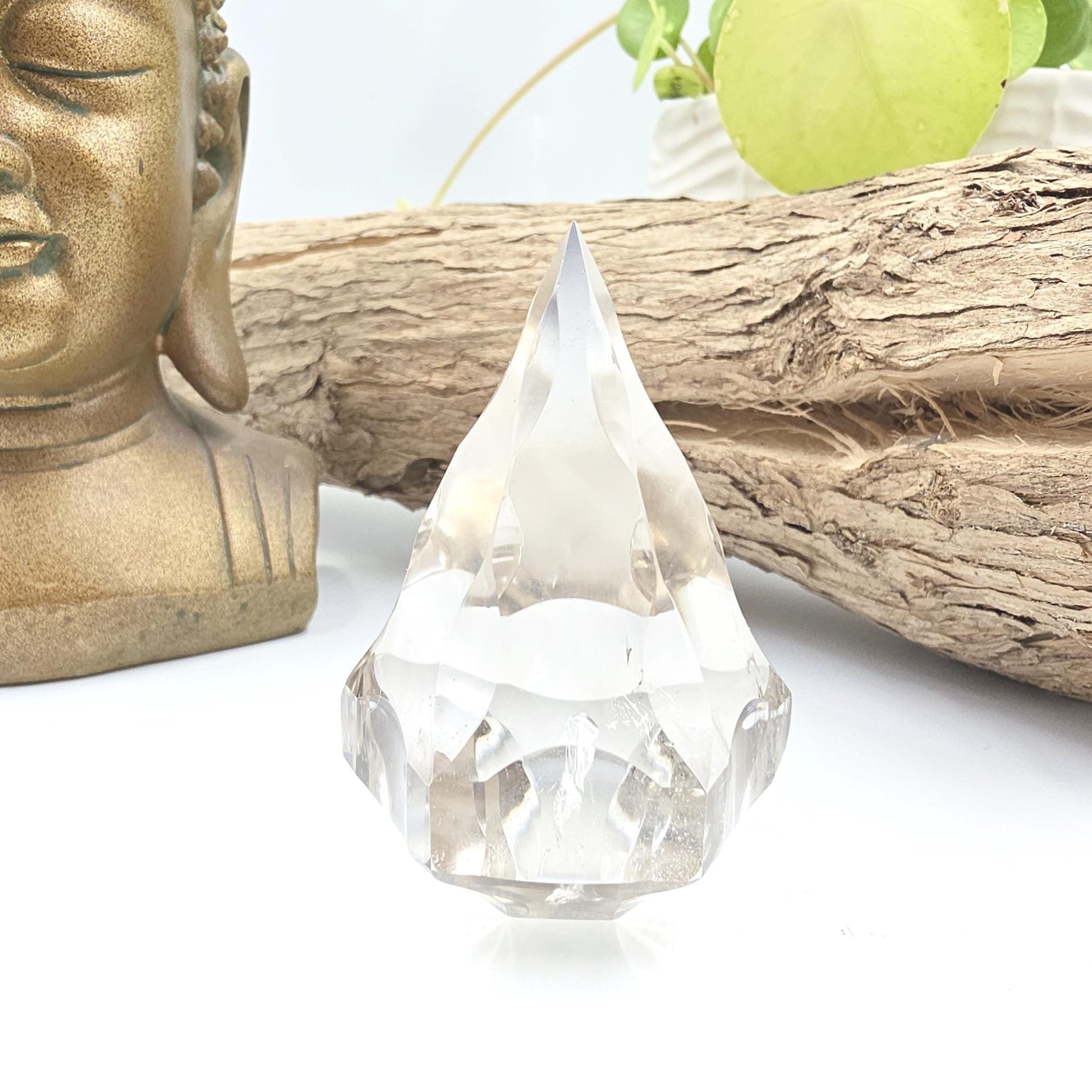 Faceted Clear Quartz Diamond – Energy Amplification, Clarity & Healing Crystal, 125g