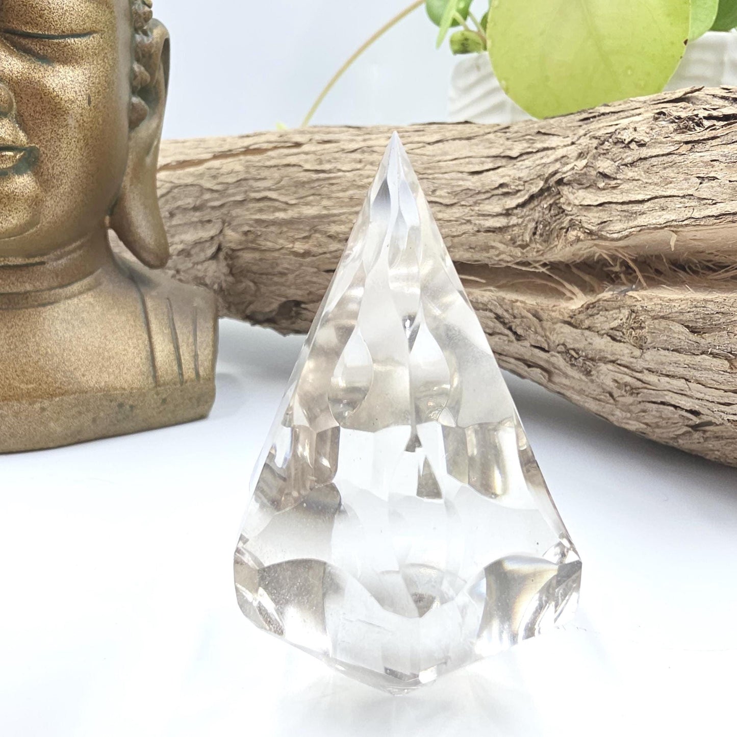 Faceted Clear Quartz Diamond – Energy Amplification, Clarity & Healing Crystal, 125g