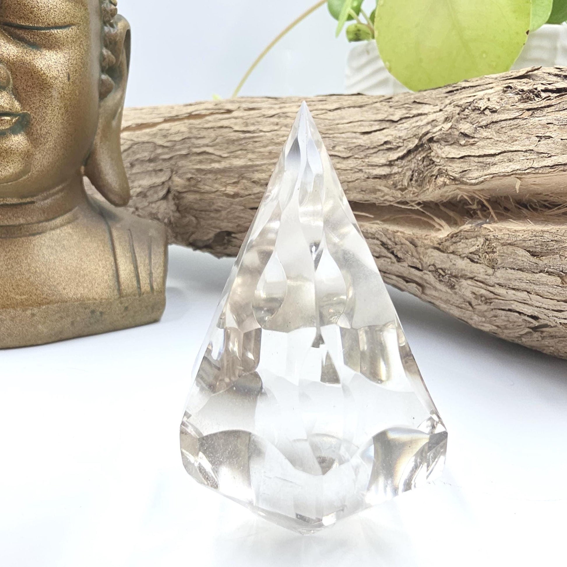 Faceted Clear Quartz Diamond – Energy Amplification, Clarity & Healing Crystal, 125g