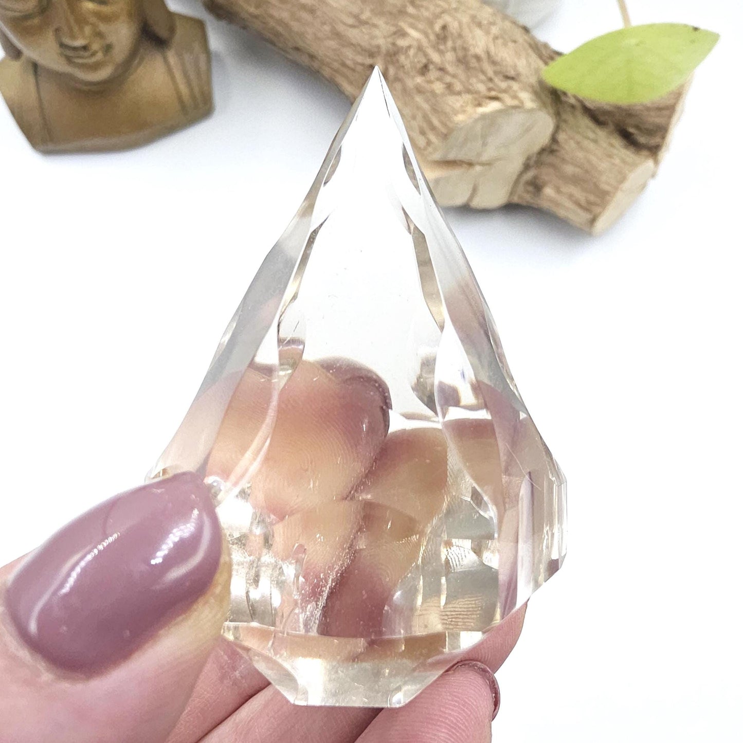 Faceted Clear Quartz Diamond – Energy Amplification, Clarity & Healing Crystal, 125g