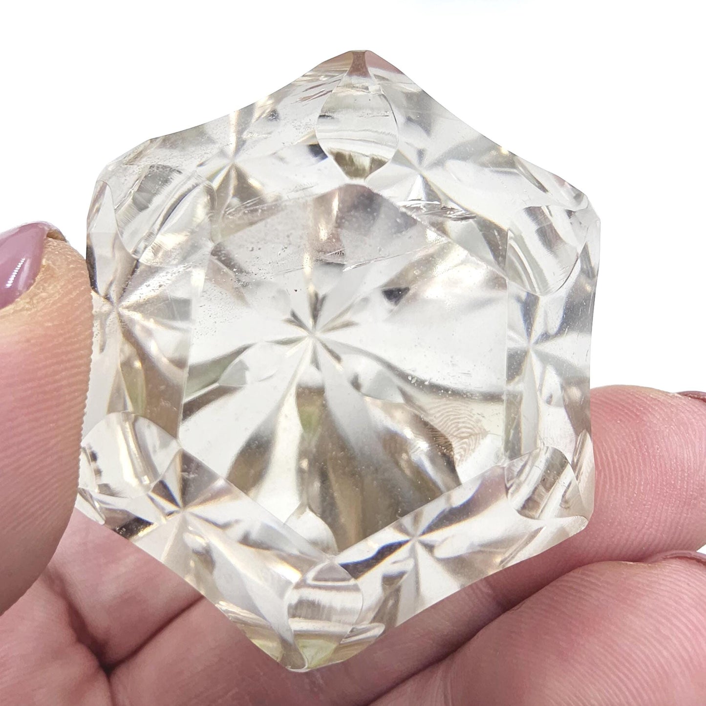 Faceted Clear Quartz Diamond – Energy Amplification, Clarity & Healing Crystal, 125g