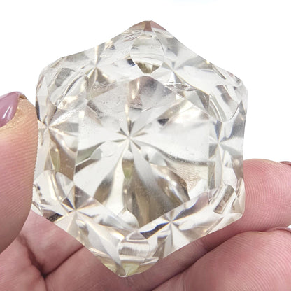 Faceted Clear Quartz Diamond – Energy Amplification, Clarity & Healing Crystal, 125g