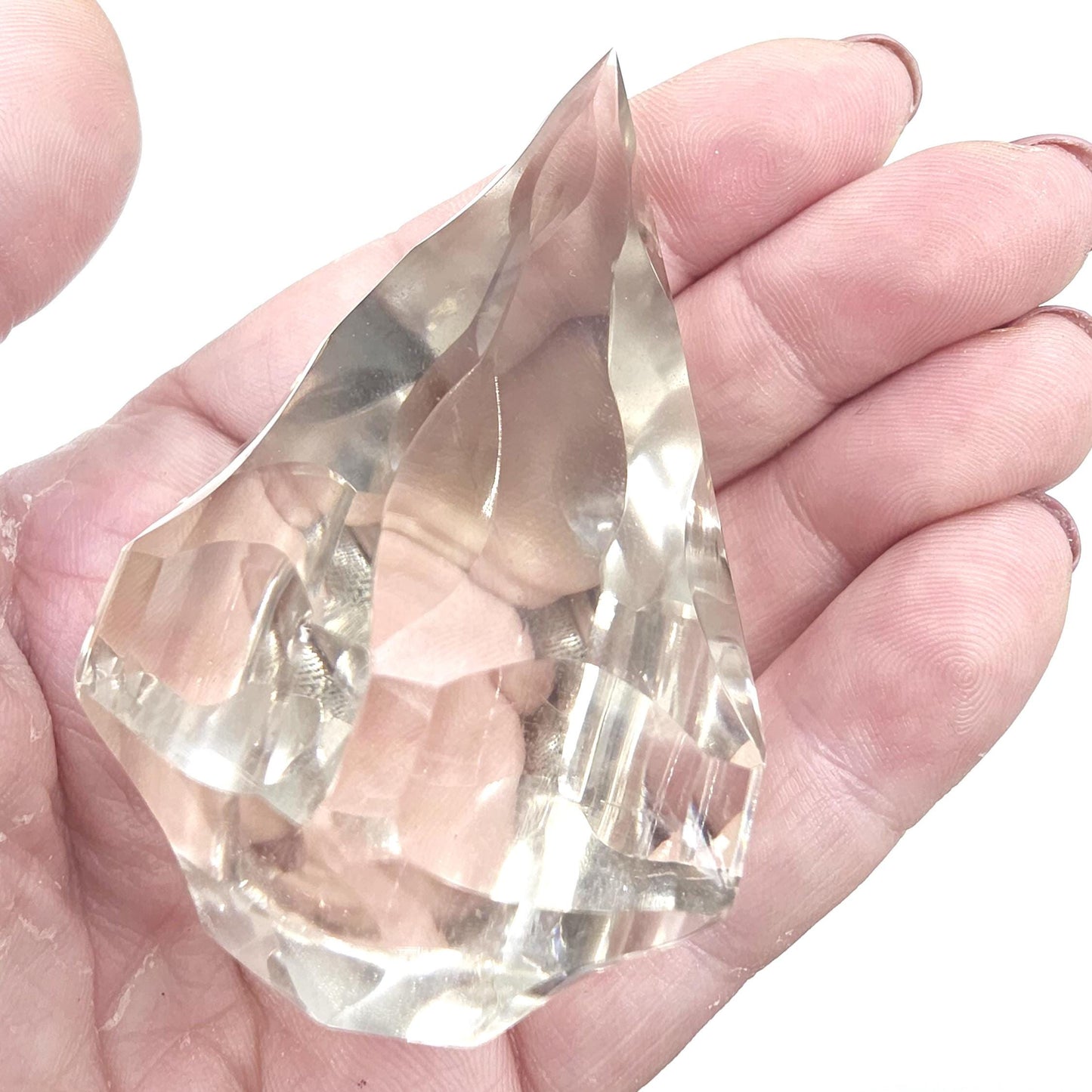 Faceted Clear Quartz Diamond – Energy Amplification, Clarity & Healing Crystal, 125g