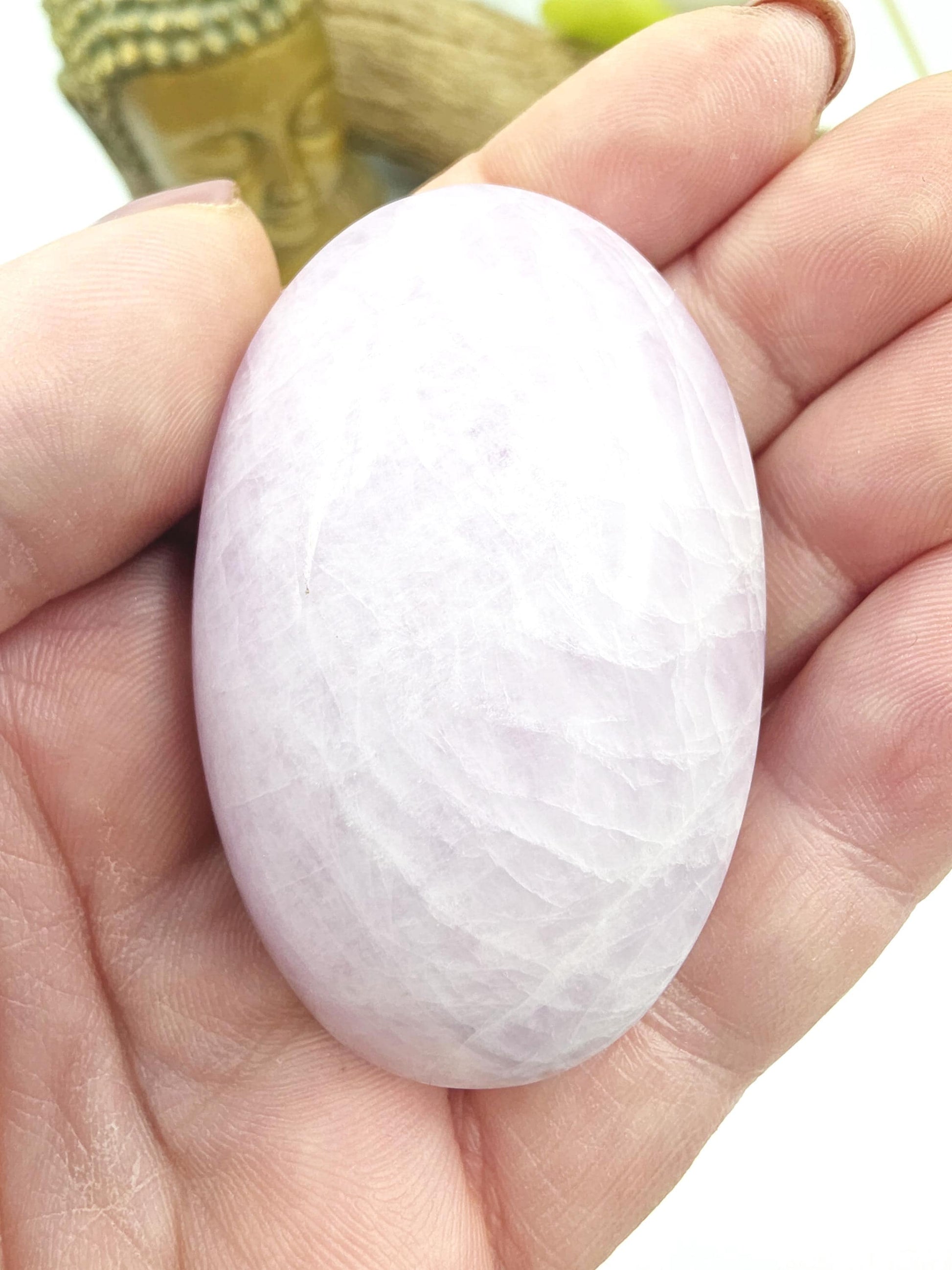 Flashy Kunzite Crystal Palm Stone - Heart Chakra & Emotional Healing Crystal, 100g