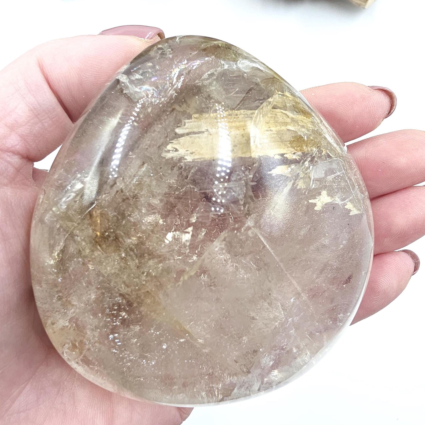 Skeletal Quartz Enhydro Freeform with Moving Bubble & Rainbows – Rare Transformation Crystal, 495g