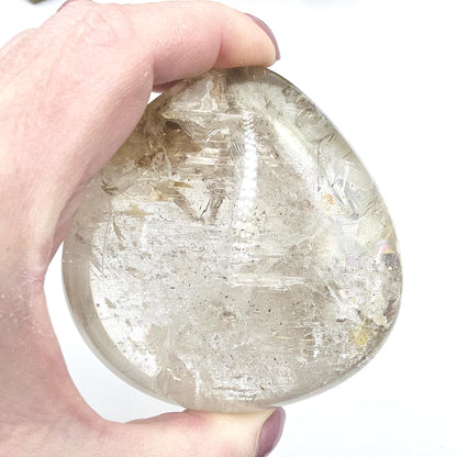 Skeletal Quartz Enhydro Freeform with Moving Bubble & Rainbows – Rare Transformation Crystal, 495g