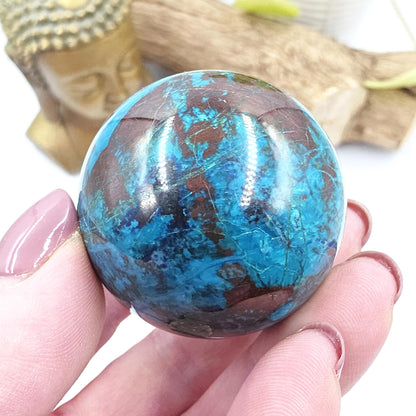 Phoenix Turquoise Sphere – Transformation, Strength & Heart Chakra Energy Crystal, 42mm
