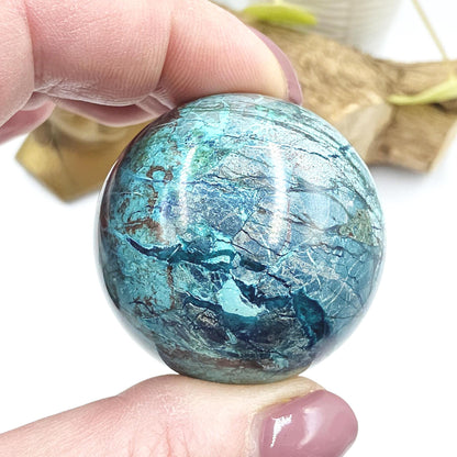 Phoenix Turquoise Sphere – Transformation, Strength & Heart Chakra Energy Crystal, 42mm