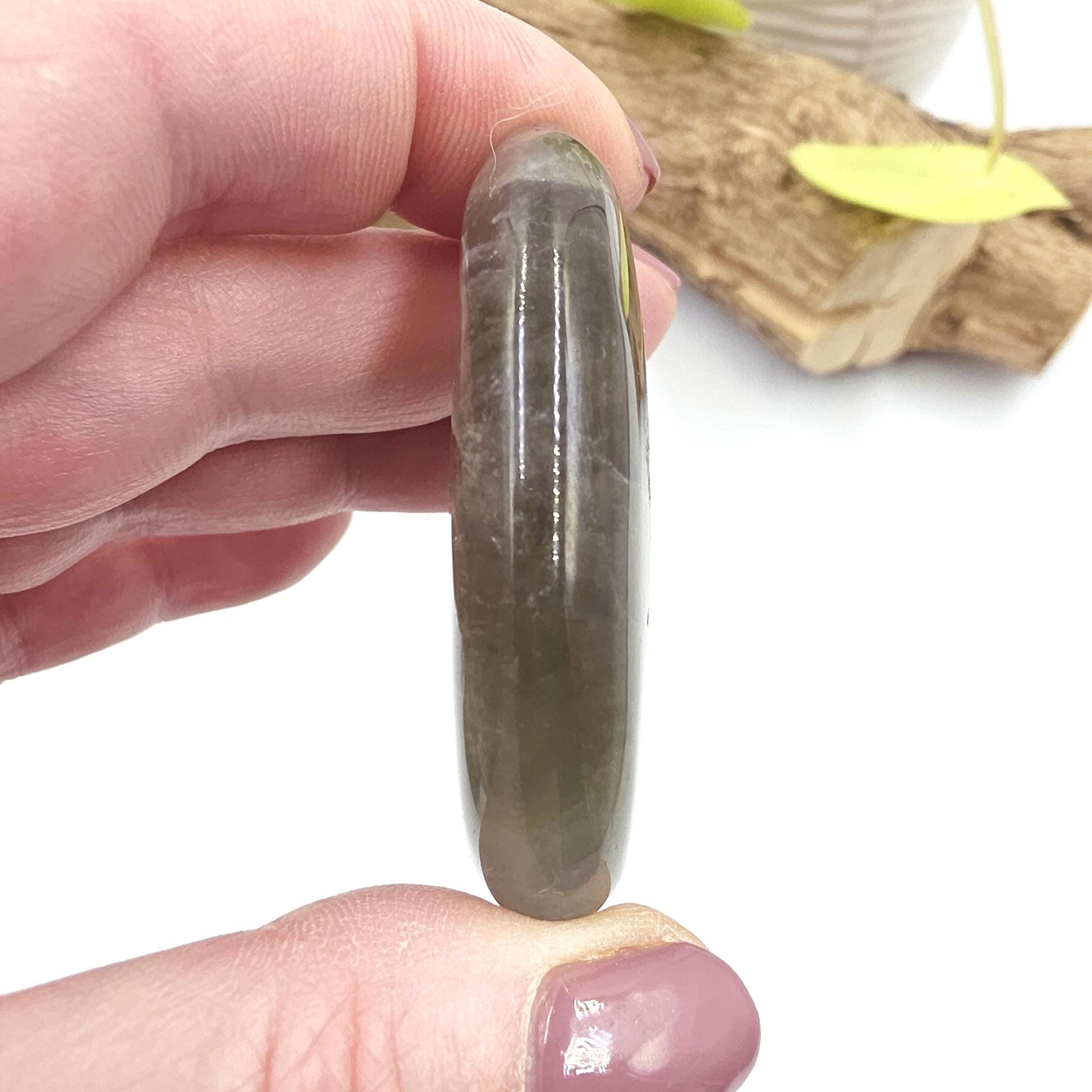 Dark Prasiolite (Green Quartz) Palm Stone – Heart Healing, Growth & Calming Energy Crystal, 45g