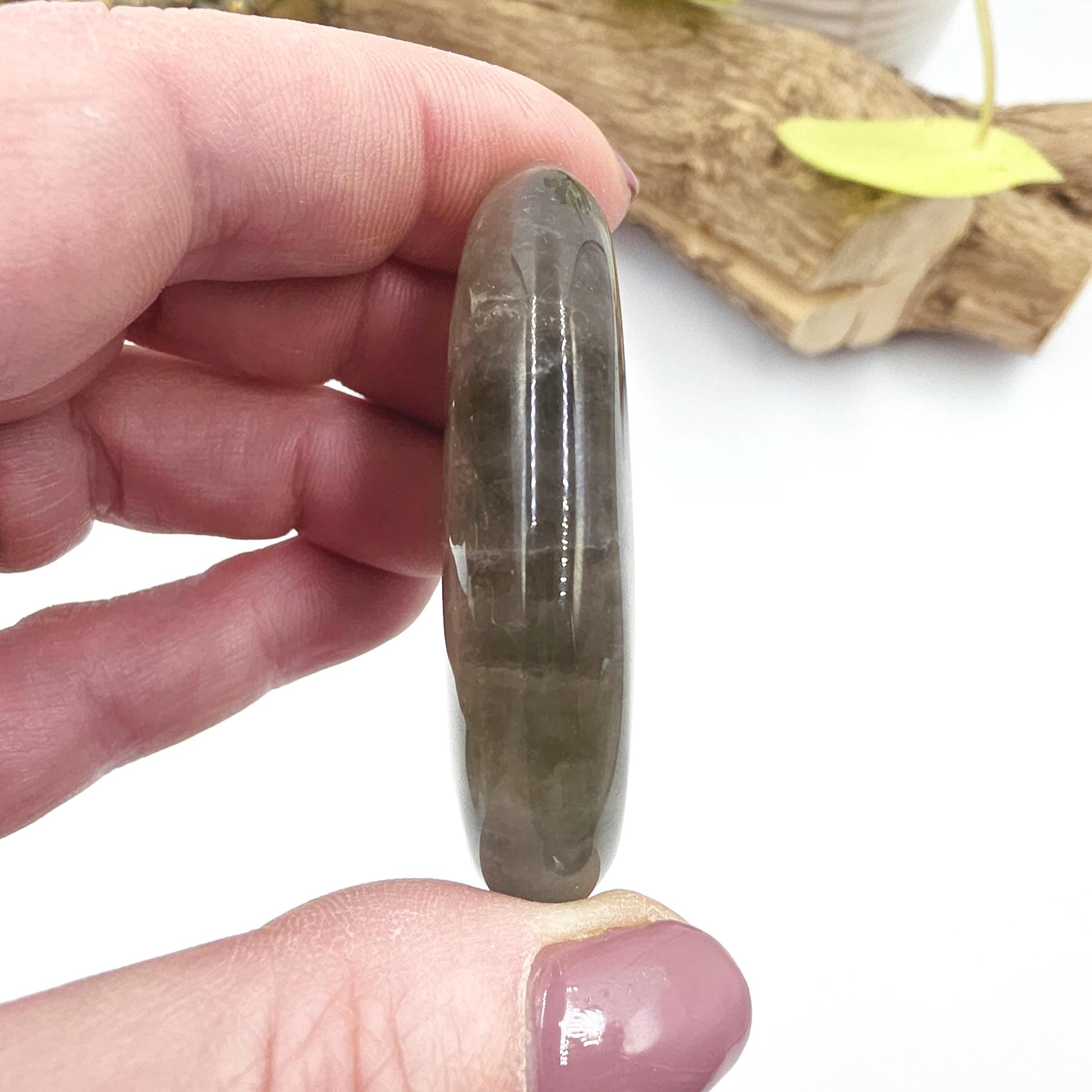 Dark Prasiolite (Green Quartz) Palm Stone – Heart Healing, Growth & Calming Energy Crystal, 45g