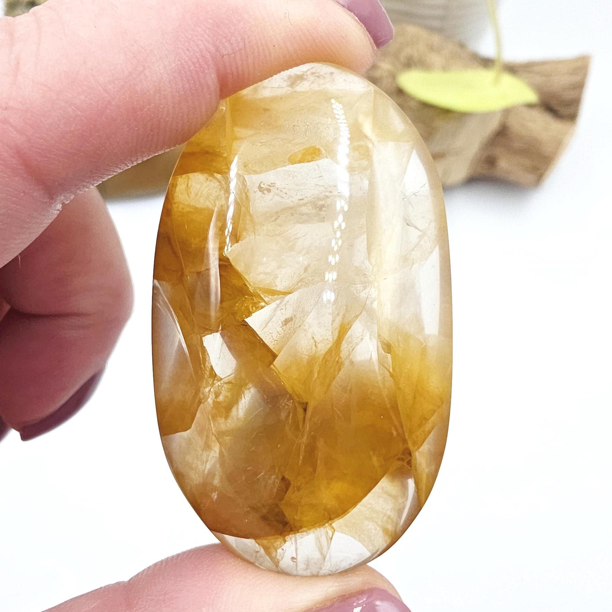 High Grade Golden Healer Palm Stone – Deep Healing & Spiritual Balance Crystal, 60g