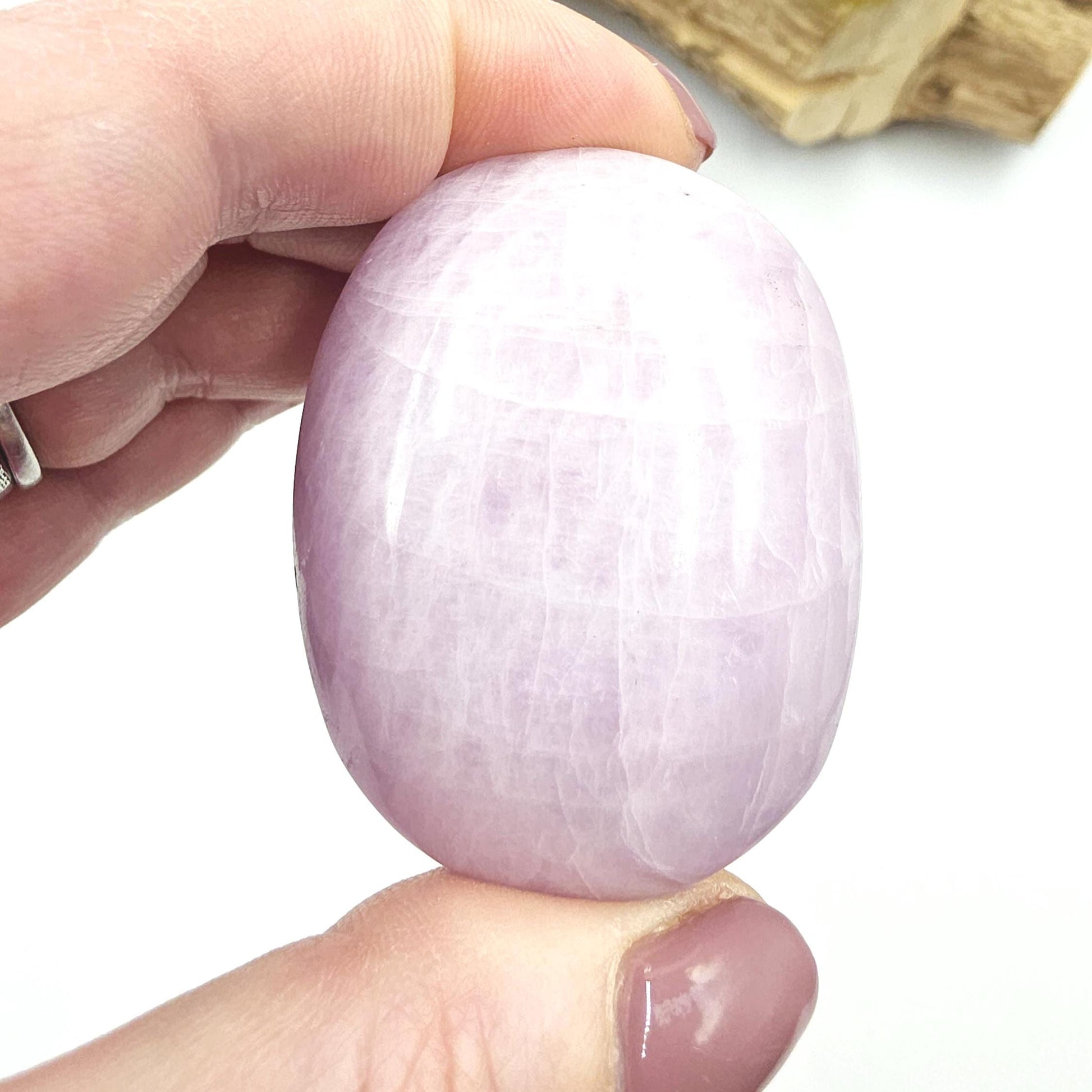 Flashy Chunky Kunzite Crystal Palm Stone - Heart Chakra & Emotional Healing Crystal, 100g