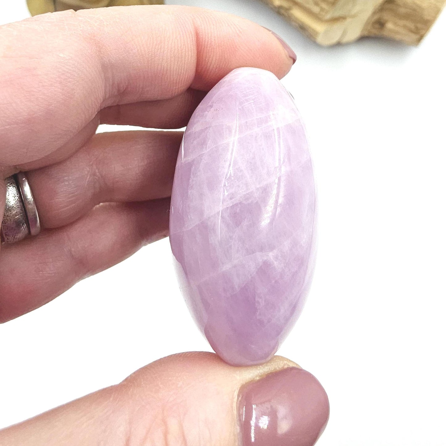 Flashy Chunky Kunzite Crystal Palm Stone - Heart Chakra & Emotional Healing Crystal, 100g