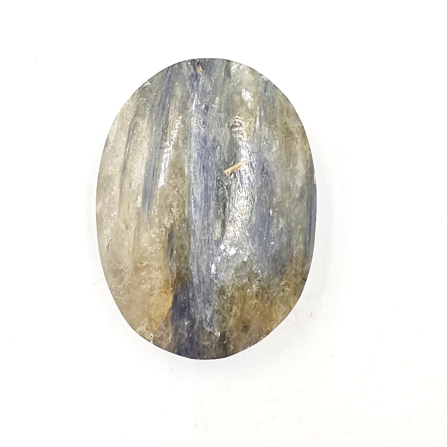 Kyanite Palm Stone – Energy Alignment, Calm & Throat Chakra Crystal, 80g