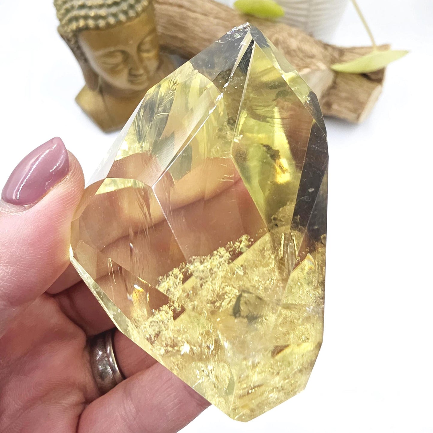 Citrine Freeform with Large Rainbow – Abundance, Confidence & Positive Energy Crystal, 165g