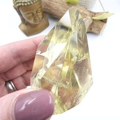 Citrine Freeform with Large Rainbow – Abundance, Confidence & Positive Energy Crystal, 165g