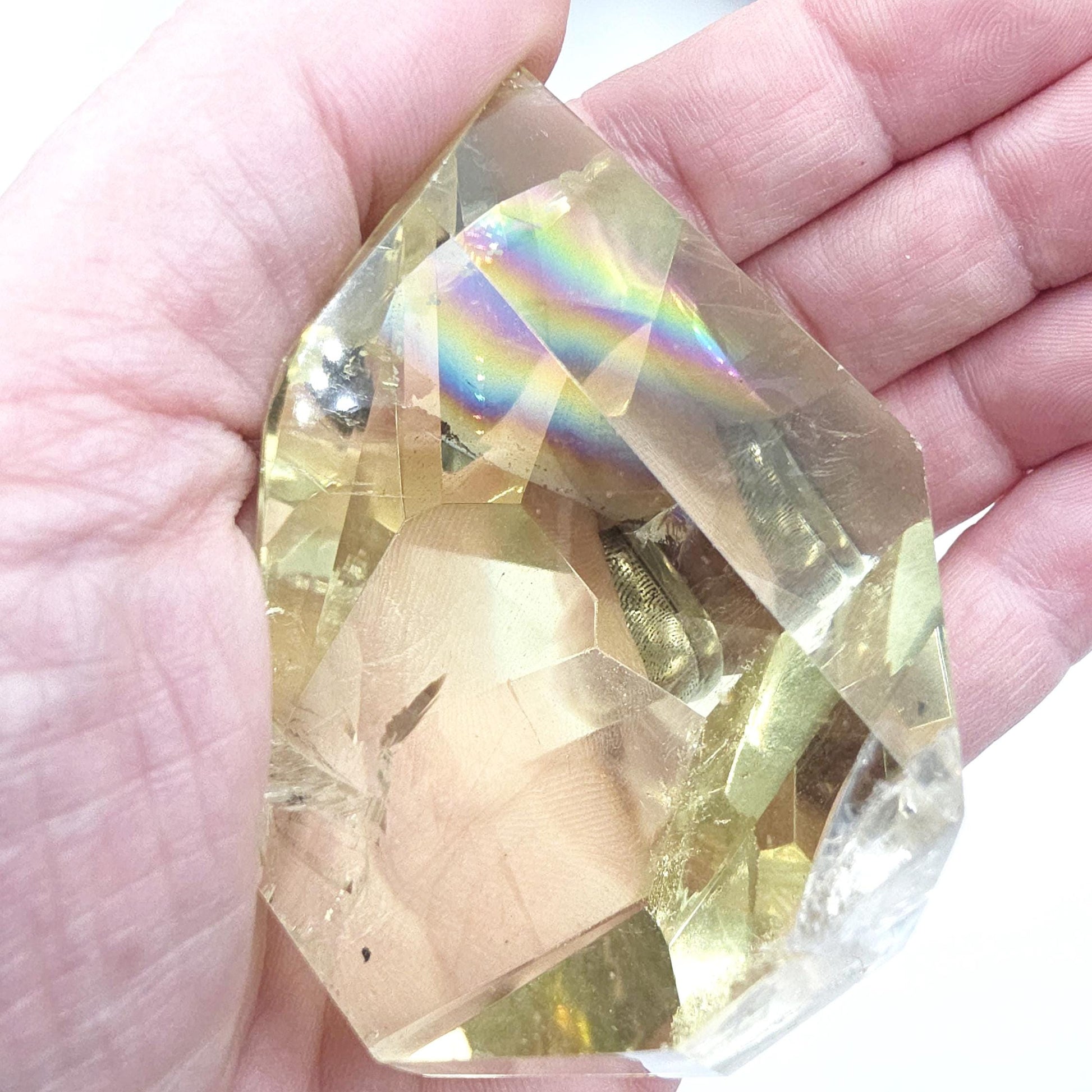 Citrine Freeform with Large Rainbow – Abundance, Confidence & Positive Energy Crystal, 165g