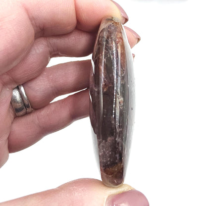 Fire Quartz (Hematoid) Palm Stone with lots of rainbow flashes - Grounding & Vitality Crystal - 80g