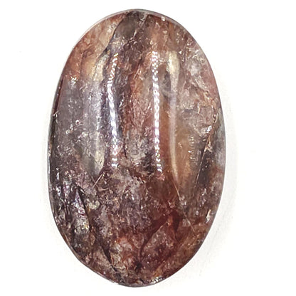 Fire Quartz (Hematoid) Palm Stone with lots of rainbow flashes - Grounding & Vitality Crystal - 80g