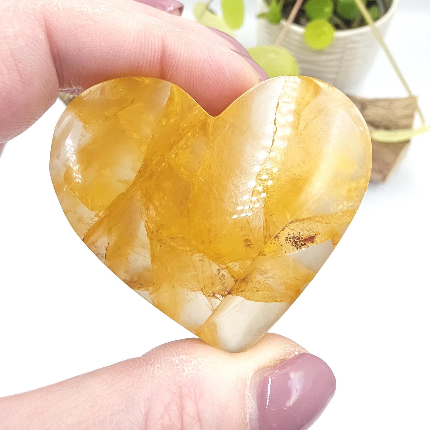High Grade Golden Healer Quartz Heart – Healing, Energy Amplification & Chakra Alignment Crystal, 70g