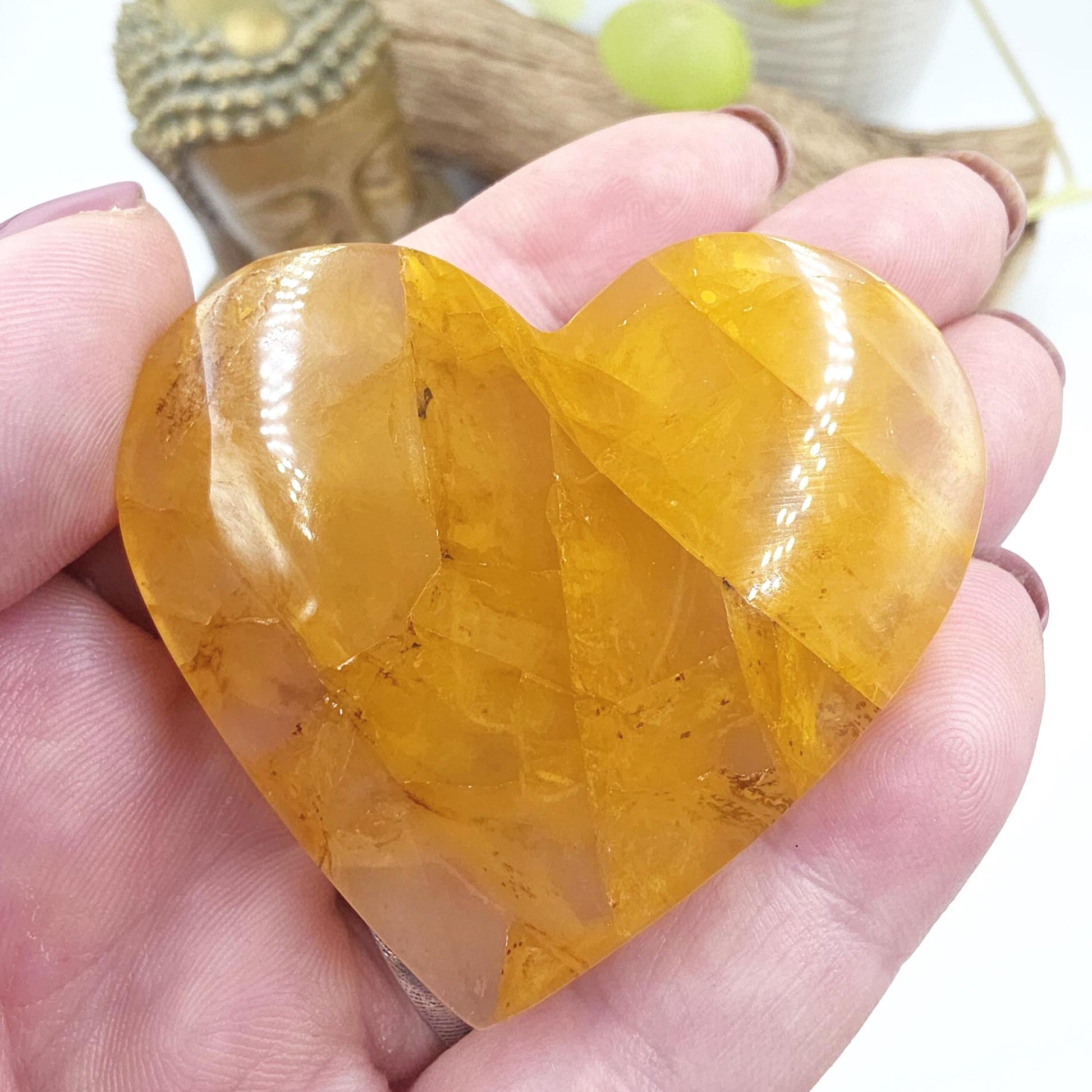 High Grade Golden Healer Quartz Heart – Healing, Energy Amplification & Chakra Alignment Crystal, 70g