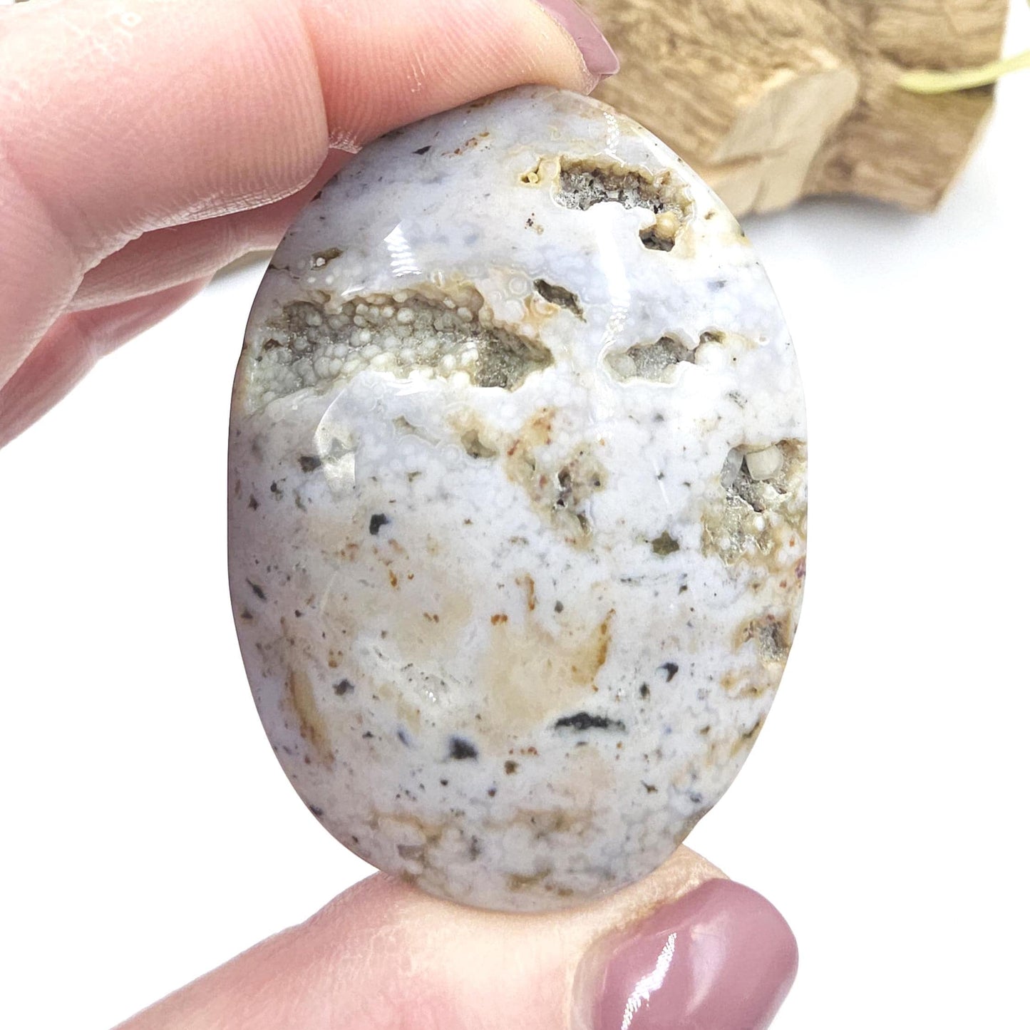 Ocean Jasper Palm Stone – Joy, Emotional Healing & Calming Crystal, 70g