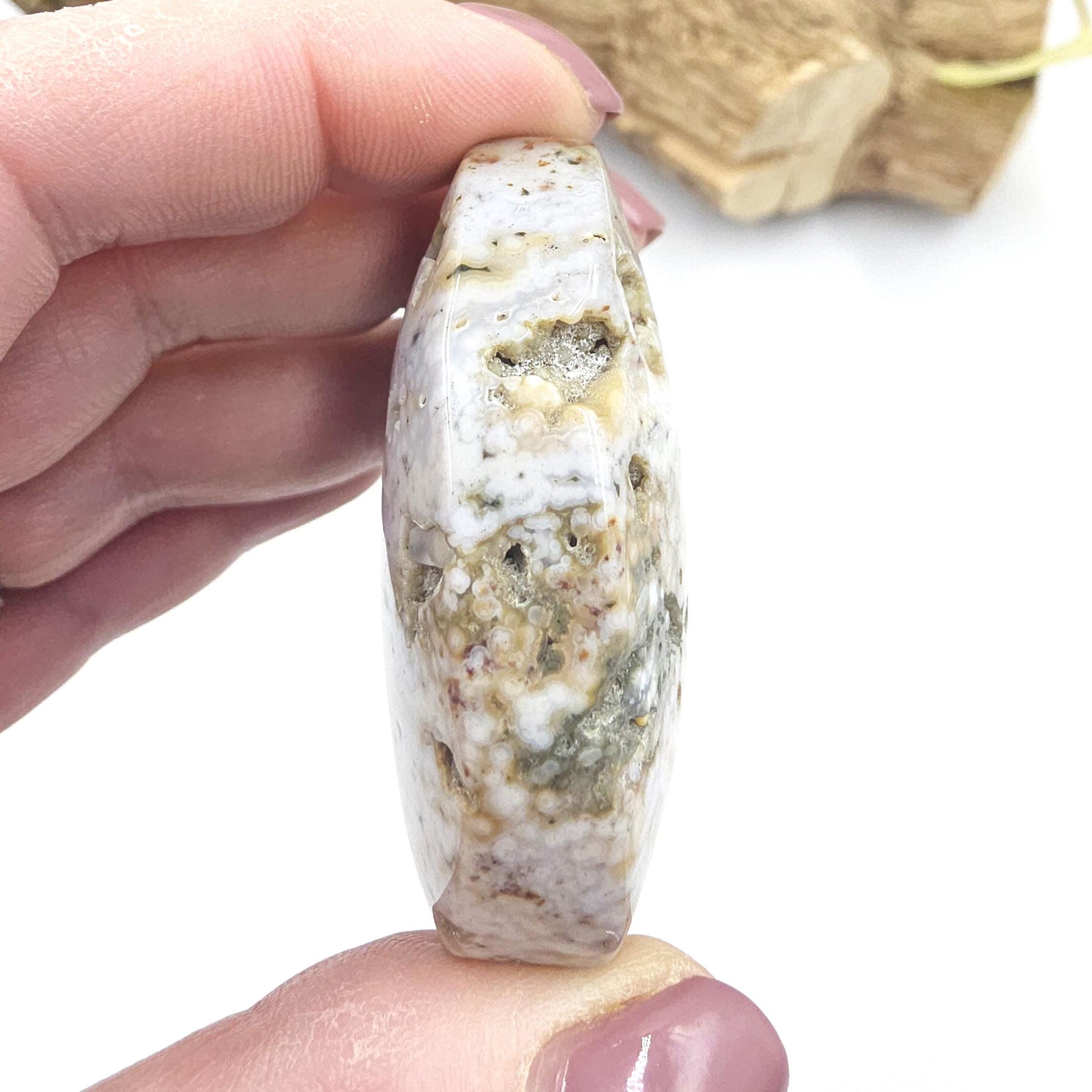 Ocean Jasper Palm Stone – Joy, Emotional Healing & Calming Crystal, 70g