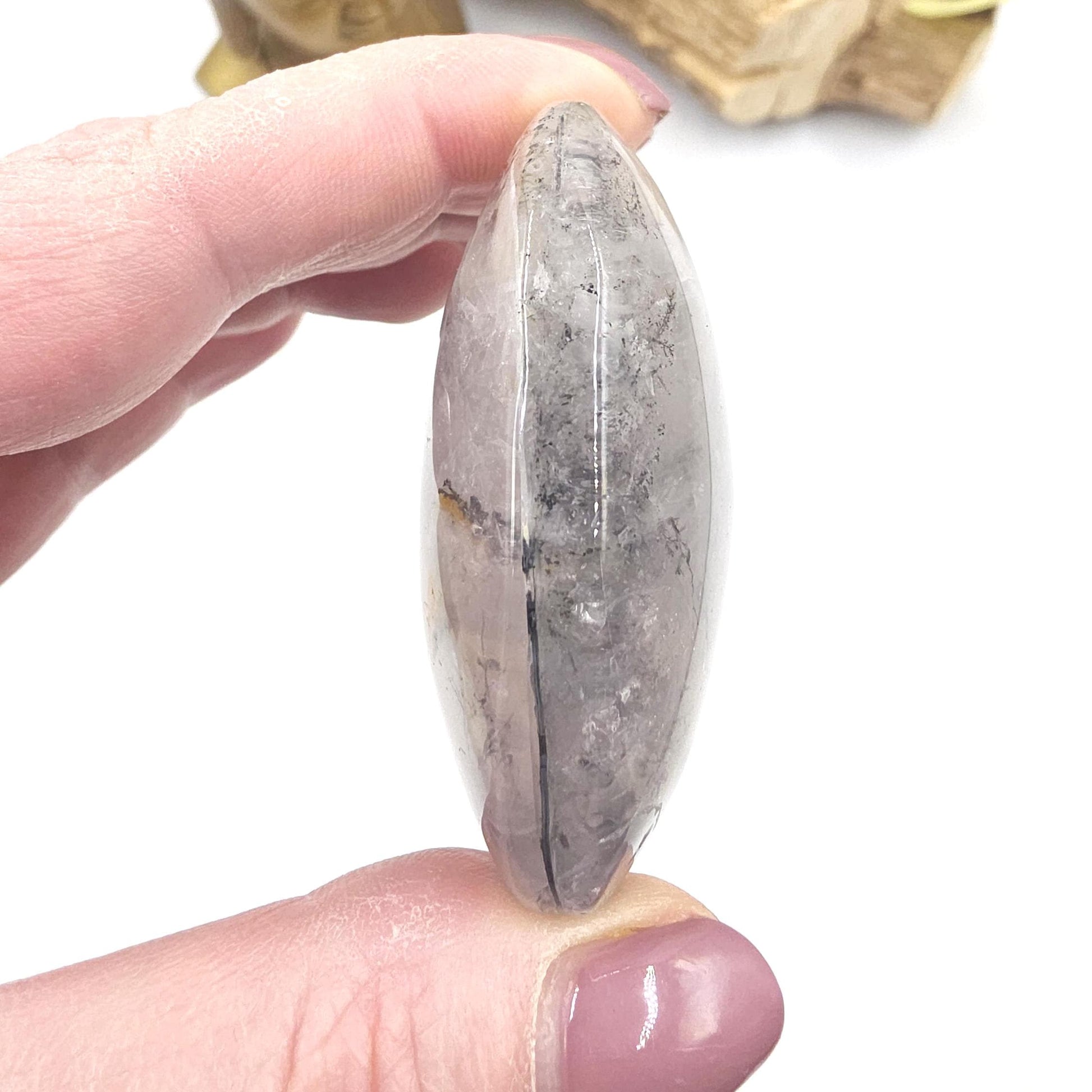 Rare Dendritic Quartz Palm Stone – Clarity, Growth and Root & Crown Chakra Crystal, 75g