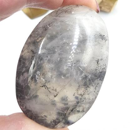 Rare Dendritic Quartz Palm Stone – Clarity, Growth and Root & Crown Chakra Crystal, 75g