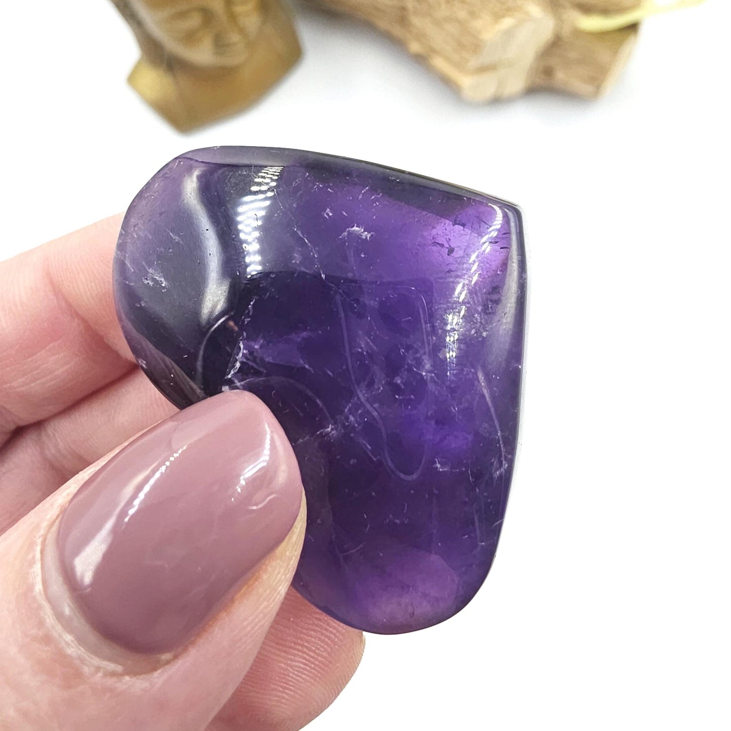 Amethyst Crystal Heart – Peace, Protection & Spiritual Healing Gemstone Carving, 35g