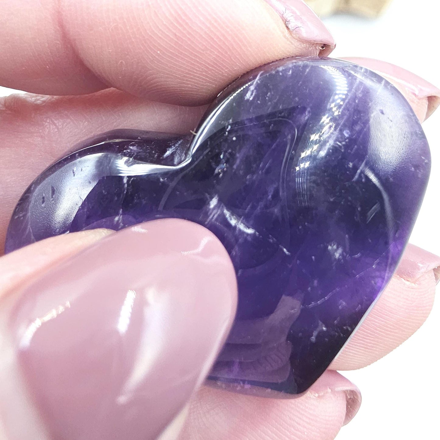 Amethyst Crystal Heart – Peace, Protection & Spiritual Healing Gemstone Carving, 35g