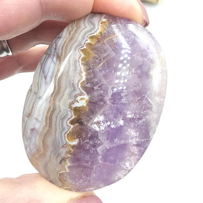 Amethyst Agate Palm Stone – Calm, Protection & Spiritual Healing Crystal, 85g