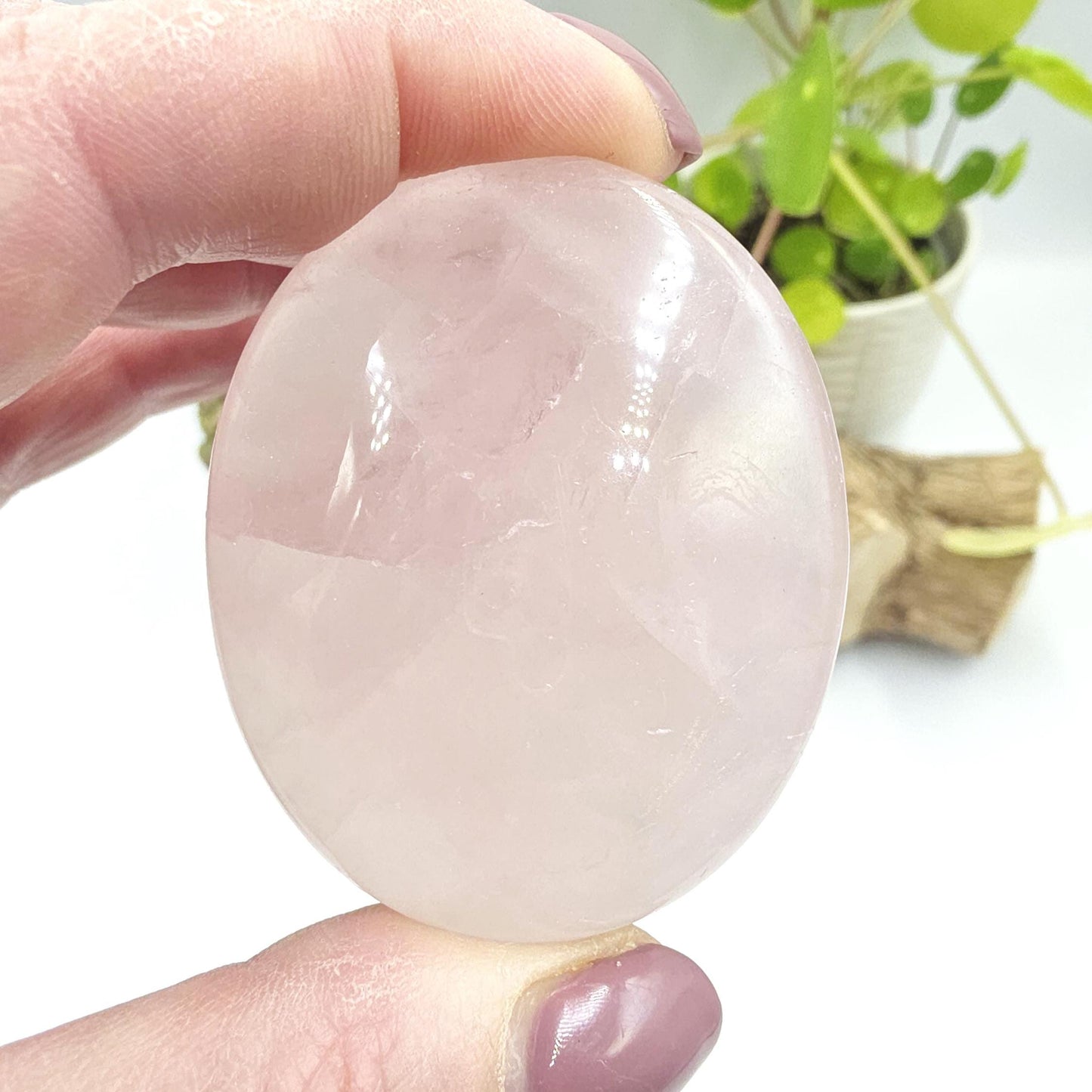 Rose Quartz Palm Stone – Love, Healing & Heart Chakra Crystal, 75g