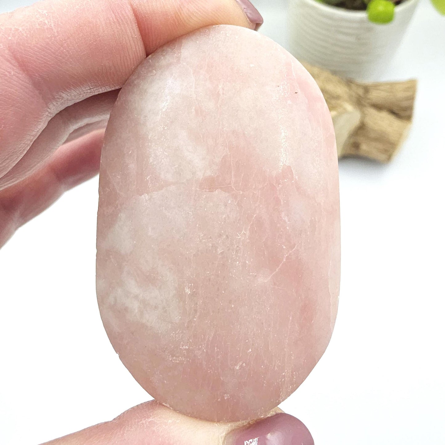 Pink Opal Palm Stone – Emotional Healing, Calm & Heart Chakra Crystal, 95g