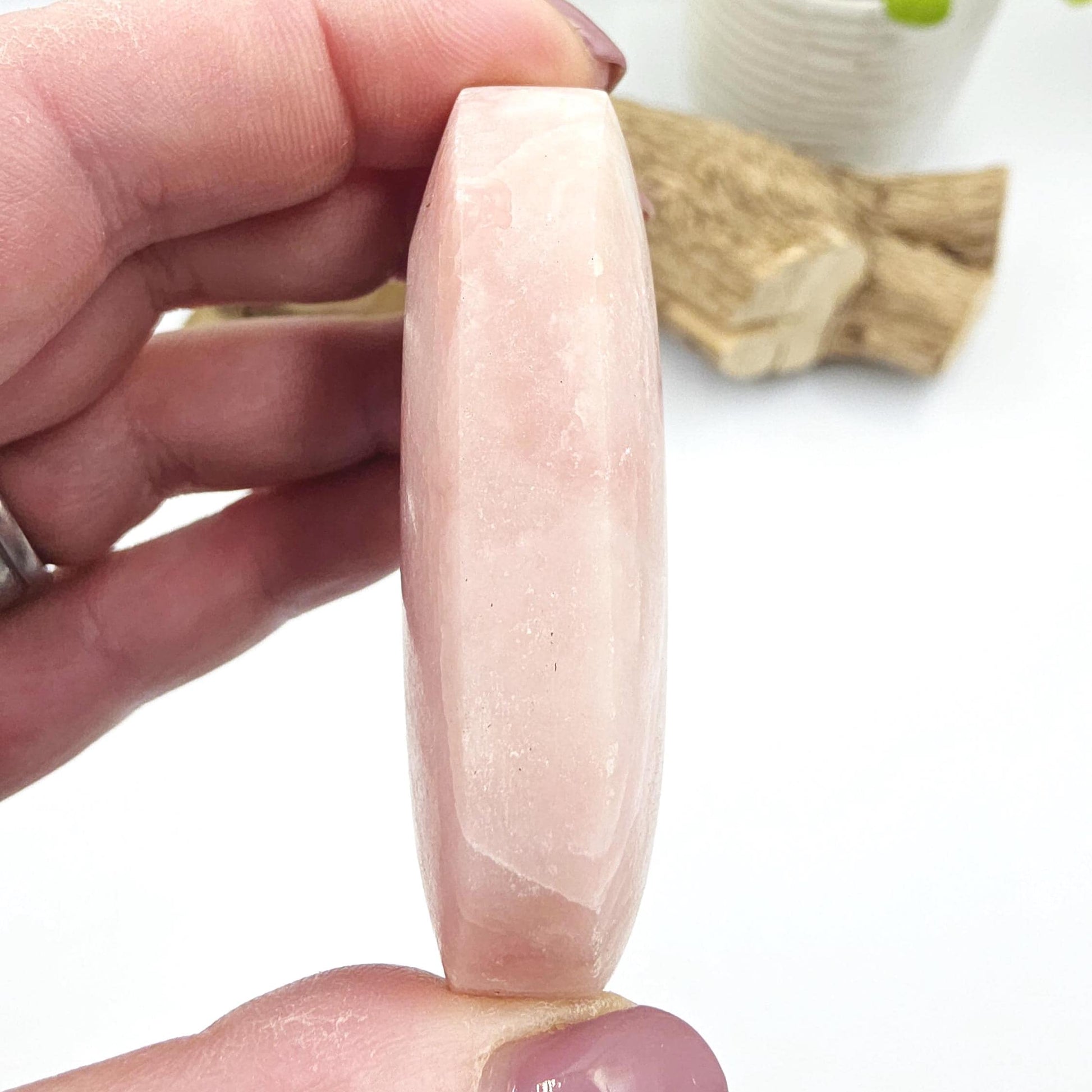 Pink Opal Palm Stone – Emotional Healing, Calm & Heart Chakra Crystal, 95g