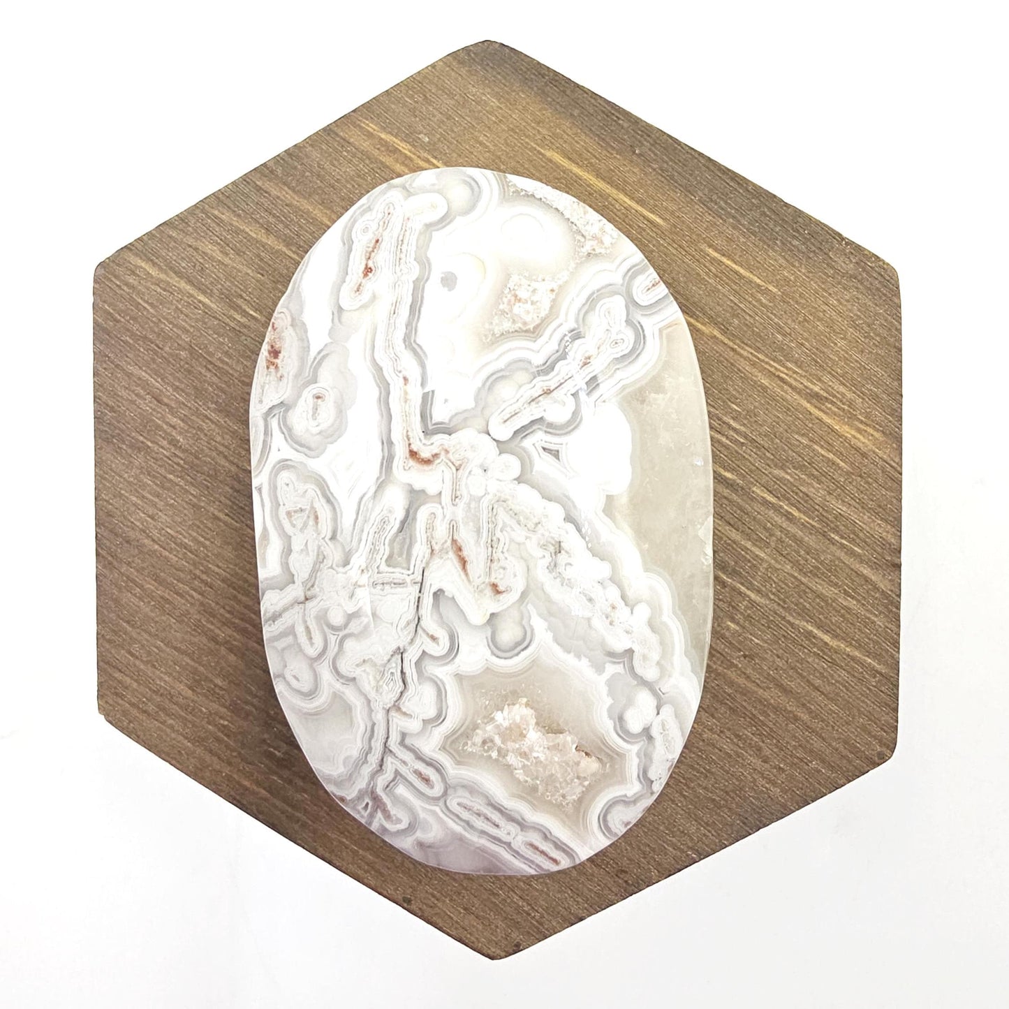Mexican Crazy Lace Agate Palm Stone - Joy, Positivity & Protection Healing Crystal, 85g