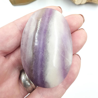 Silk Fluorite Palm Stone – Clarity, Calm & Soothing Flow Energy Crystal, 70g