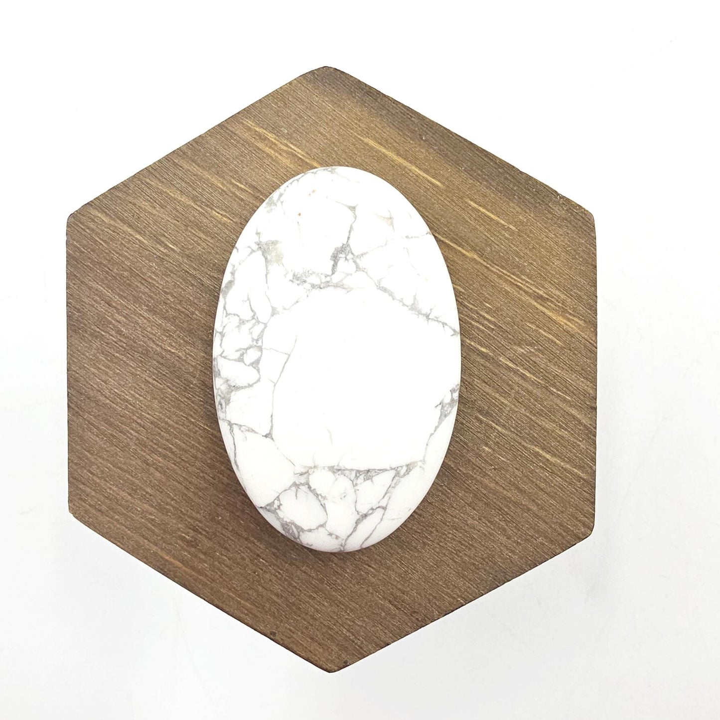 Howlite Palm Stone - Calming, Patience & Peaceful Sleep Healing Crystal, 45g