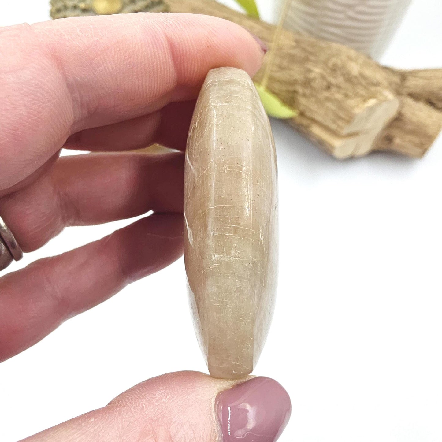 Blue Moonstone Palm Stone – Intuition, Emotional Balance & Crown Chakra Crystal, 65g