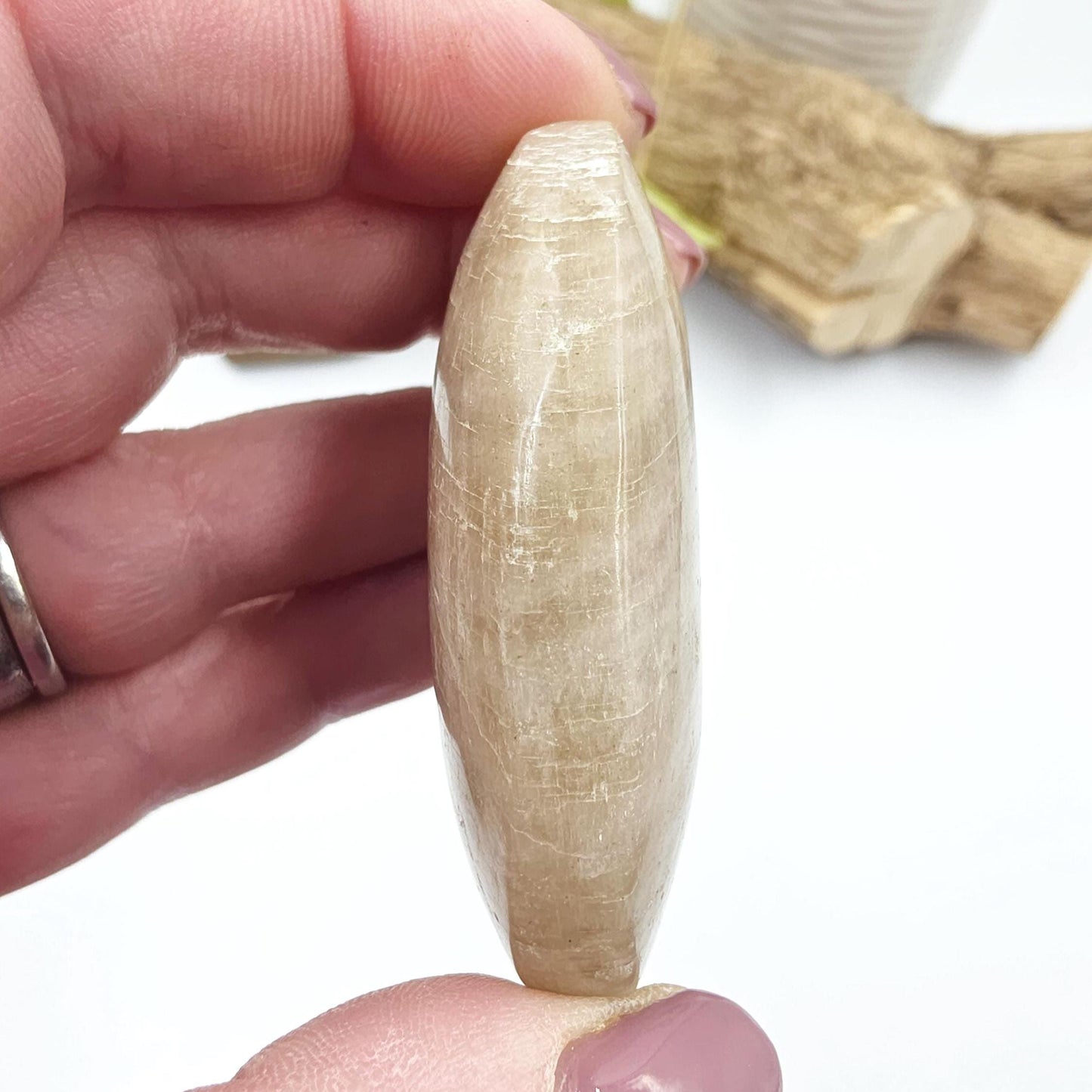 Blue Moonstone Palm Stone – Intuition, Emotional Balance & Crown Chakra Crystal, 65g
