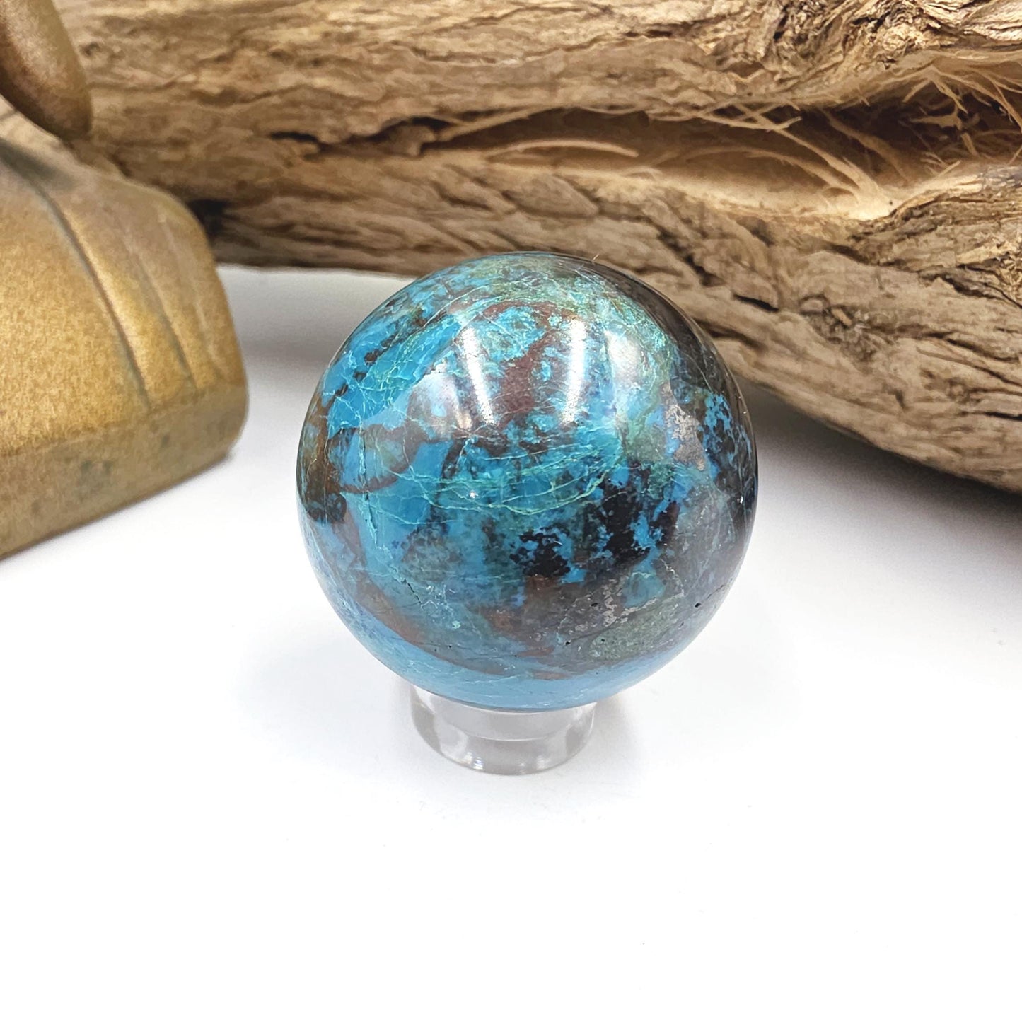 Phoenix Turquoise Sphere – Transformation, Strength & Heart Chakra Energy Crystal, 35mm