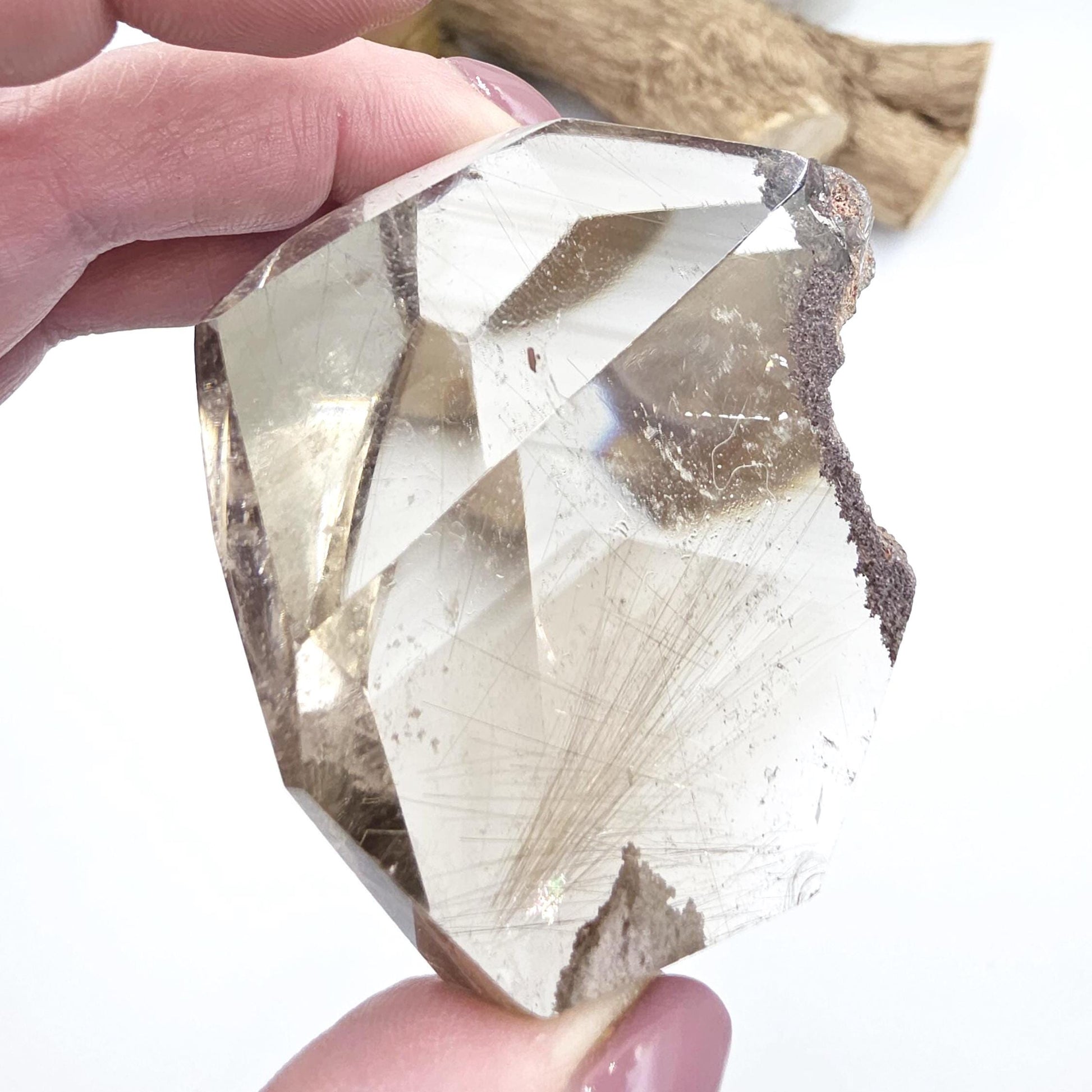 Golden Rutile & Garden Quartz (Lodolite) Freeform – Manifestation, Clarity and Energy Amplification Crystal, 140g