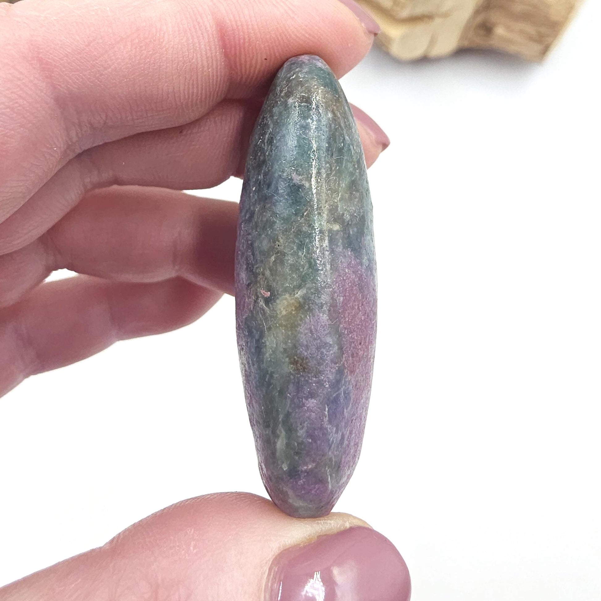 Ruby in Fuchsite Palm Stone (UV Reactive) - Heart Chakra Healing & Vitality, 45g