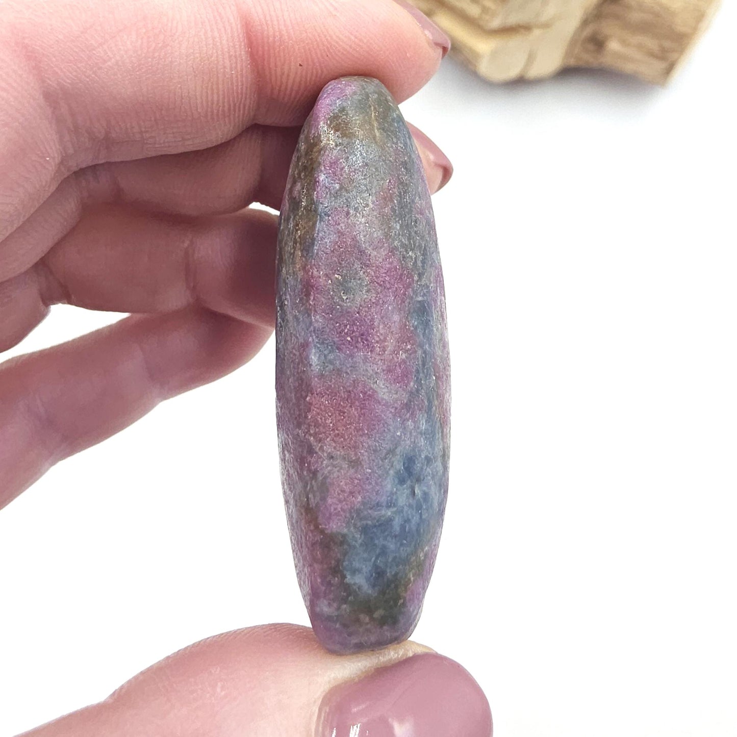 Ruby in Fuchsite Palm Stone (UV Reactive) - Heart Chakra Healing & Vitality, 45g