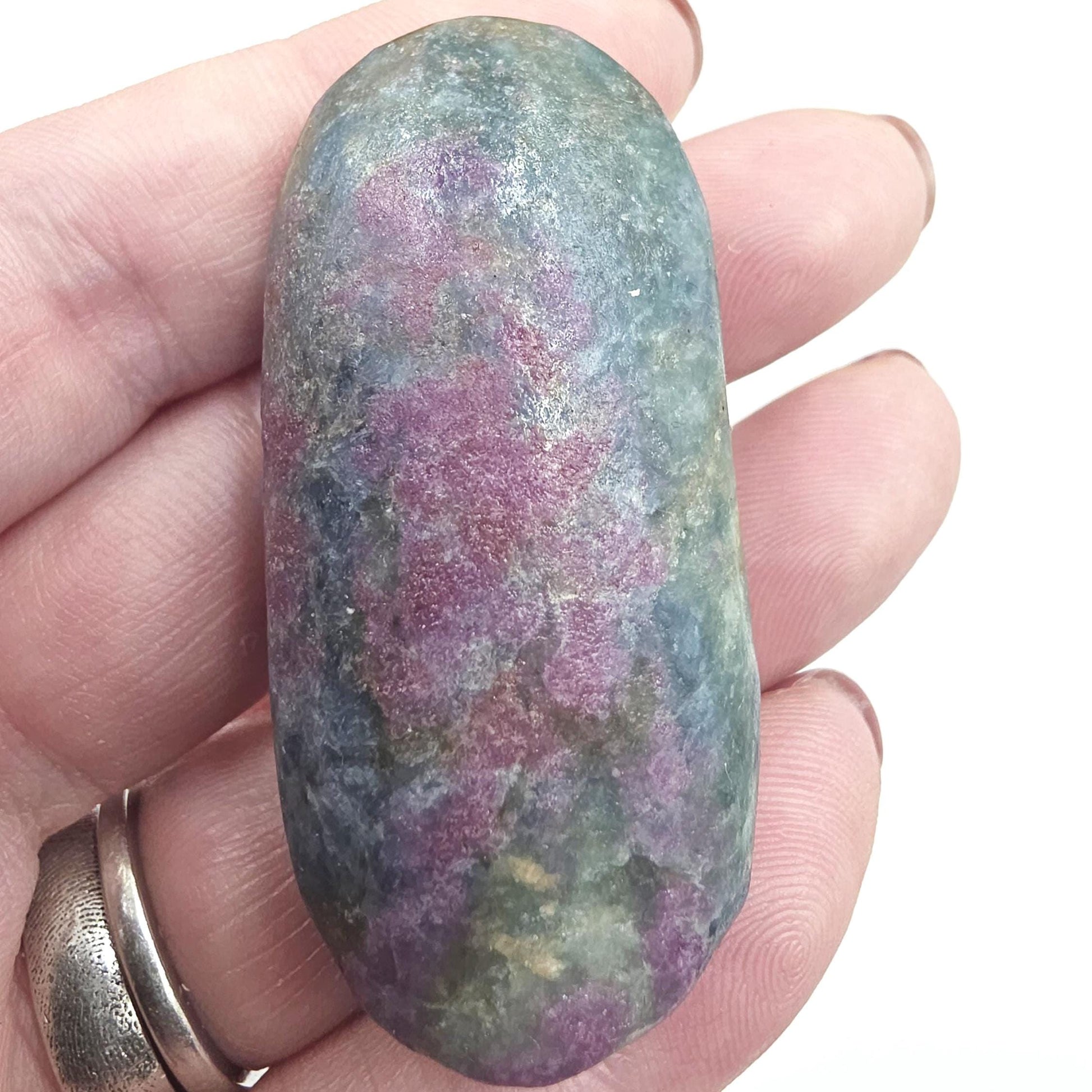 Ruby in Fuchsite Palm Stone (UV Reactive) - Heart Chakra Healing & Vitality, 45g