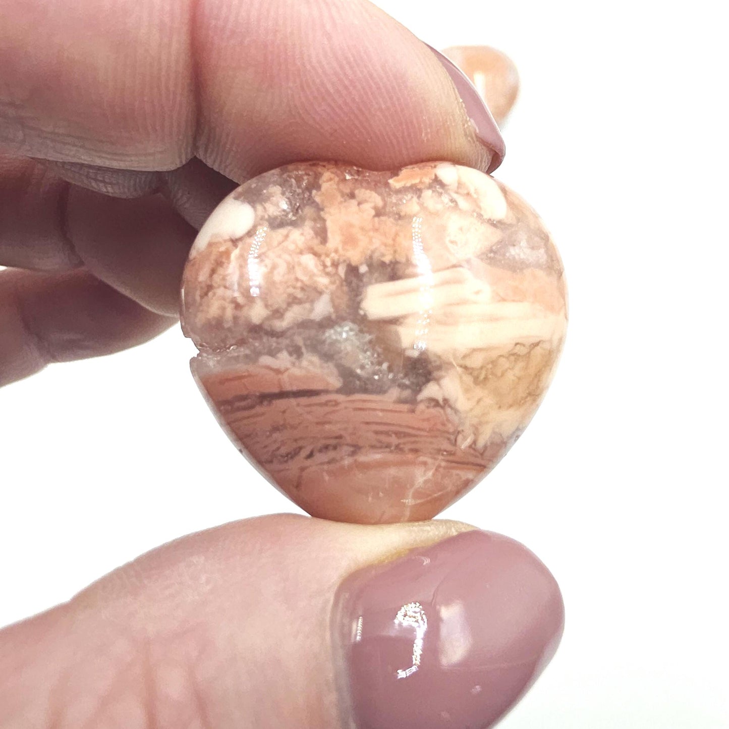Drusy Pink Agate Hearts – Love, Calm & Heart Chakra Crystal (You Choose Your Favourite), 3cm