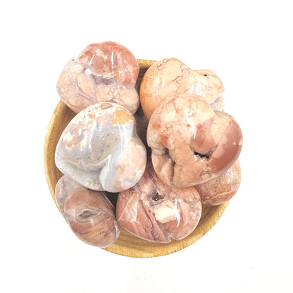 Drusy Pink Agate Hearts – Love, Calm & Heart Chakra Crystal (You Choose Your Favourite), 3cm