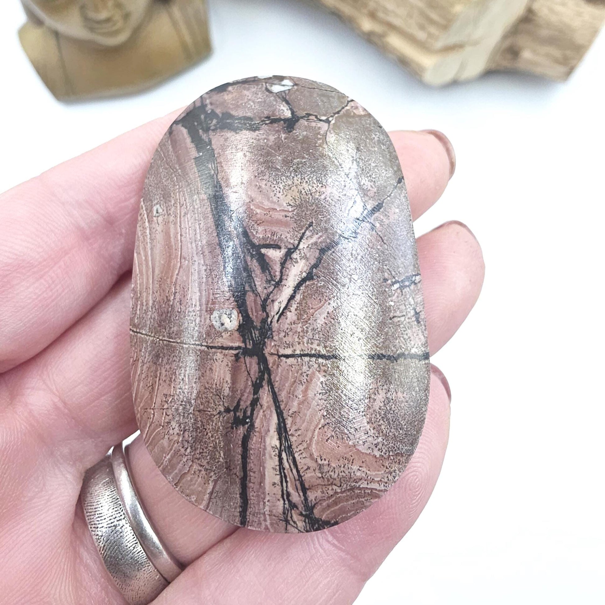 Picture Jasper Palm Stone – Grounding, Stability & Earth Connection Crystal, 55g